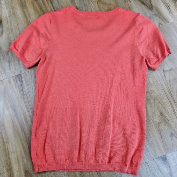 🔸️Cielo Coral Retro Style Short Sleeve Sweater Medium - Picture 3 of 9